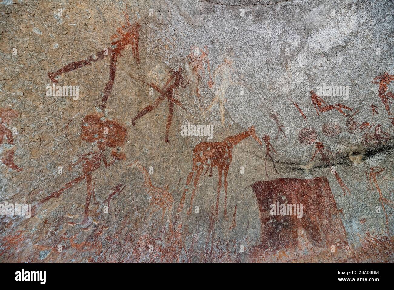 San rock art in Silozwane Cave, Matobo National Park, Zimbabwe Stock ...