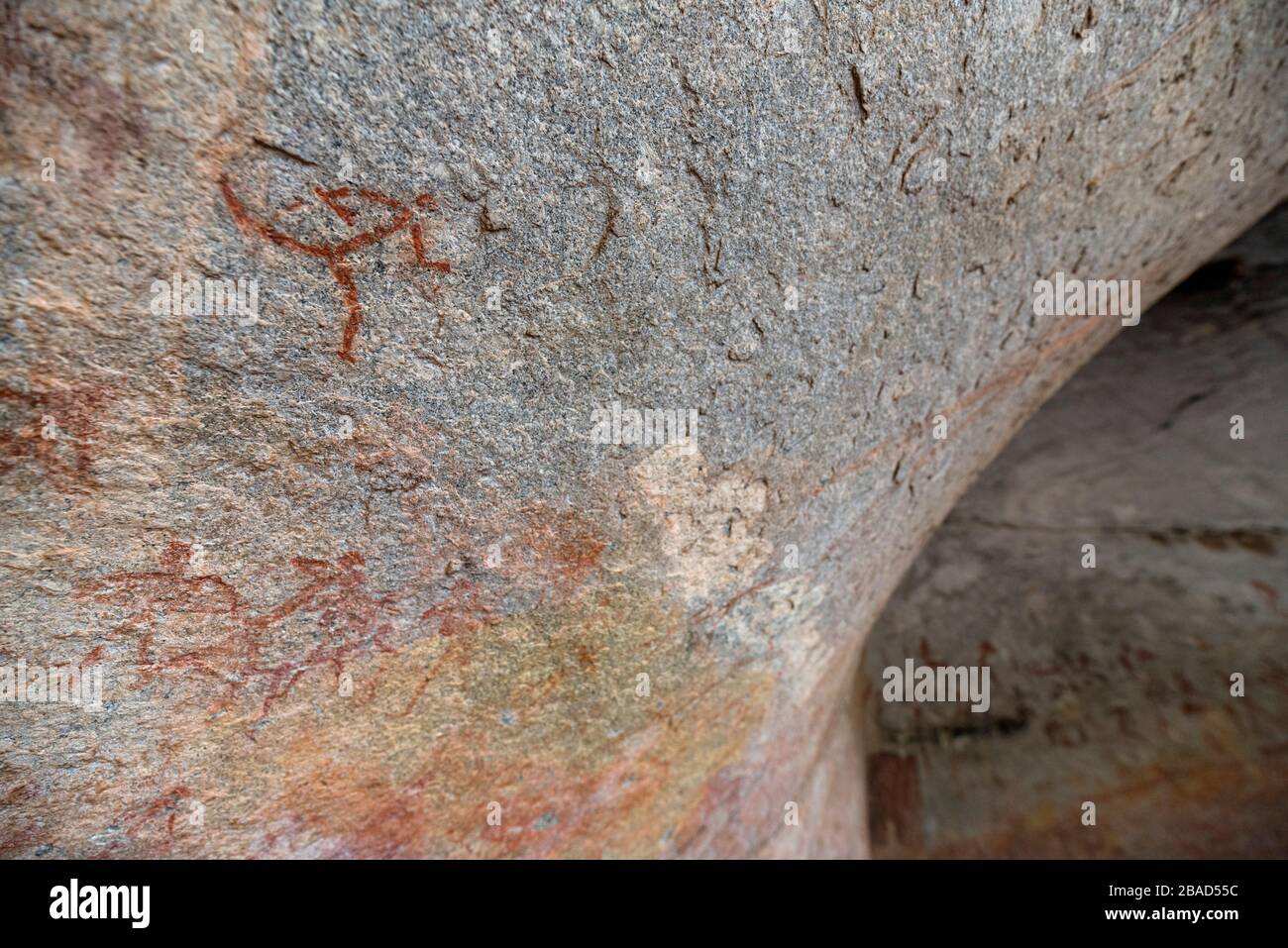San rock art in Silozwane Cave, Matobo National Park, Zimbabwe Stock Photo
