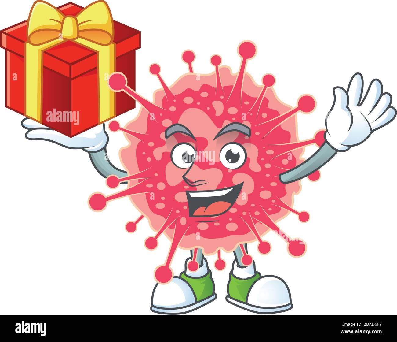 A mascot design style of coronavirus emergency showing crazy face Stock Vector
