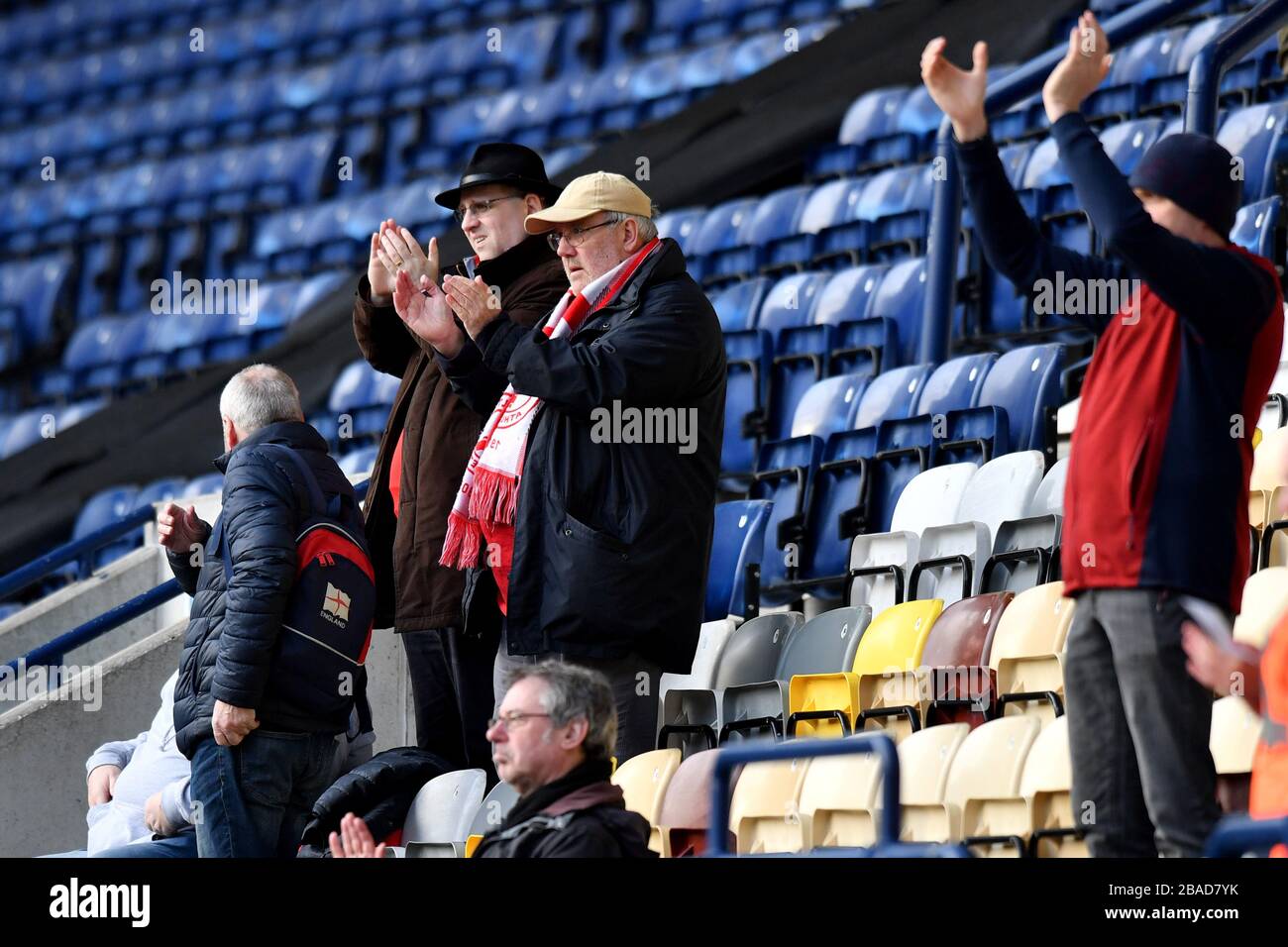 Charlton Athletic fans in the stands prior to the beginning of the
