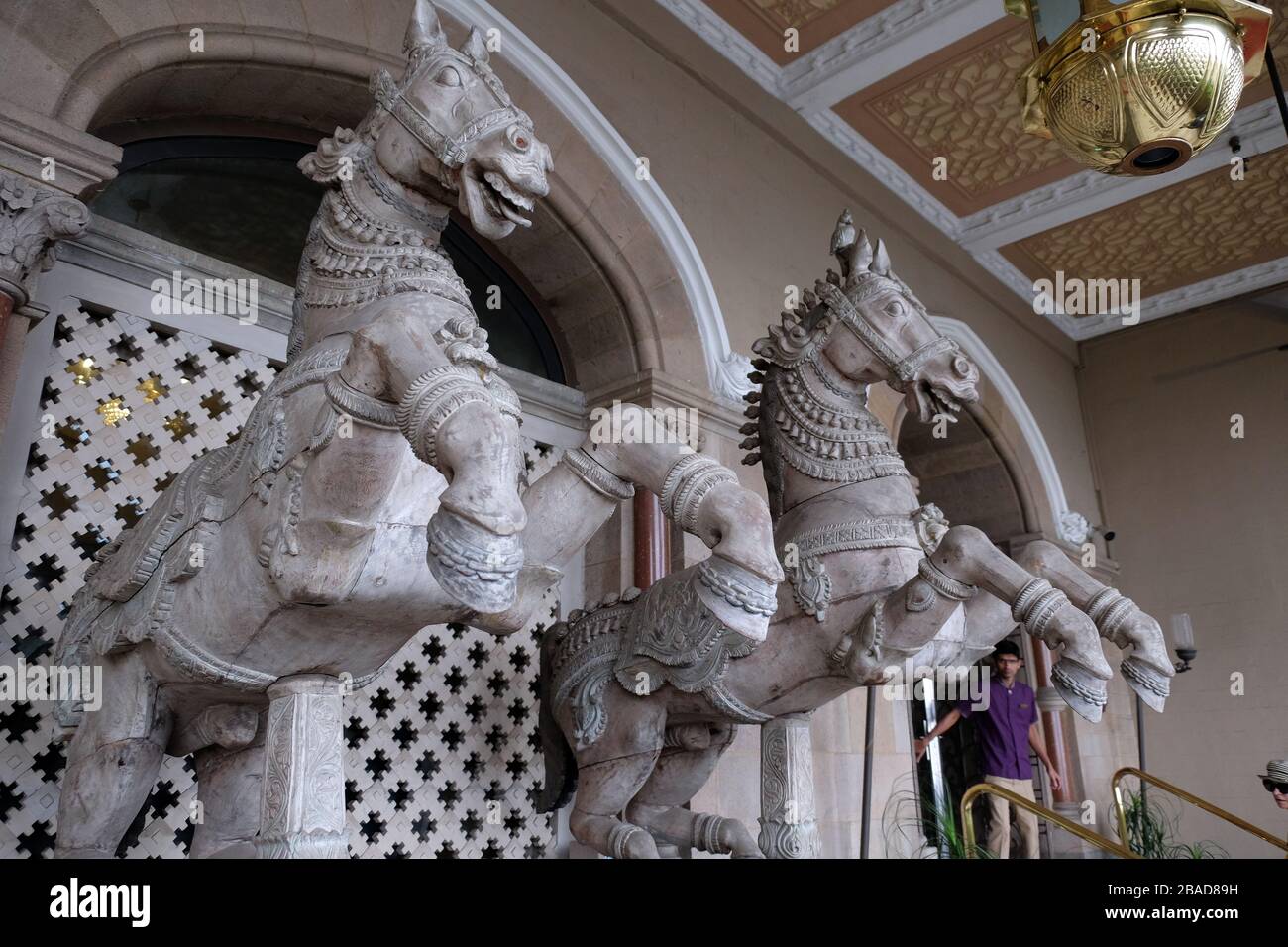 Horse statues, Taj Mahal Palace Hotel in Colaba region of Mumbai in