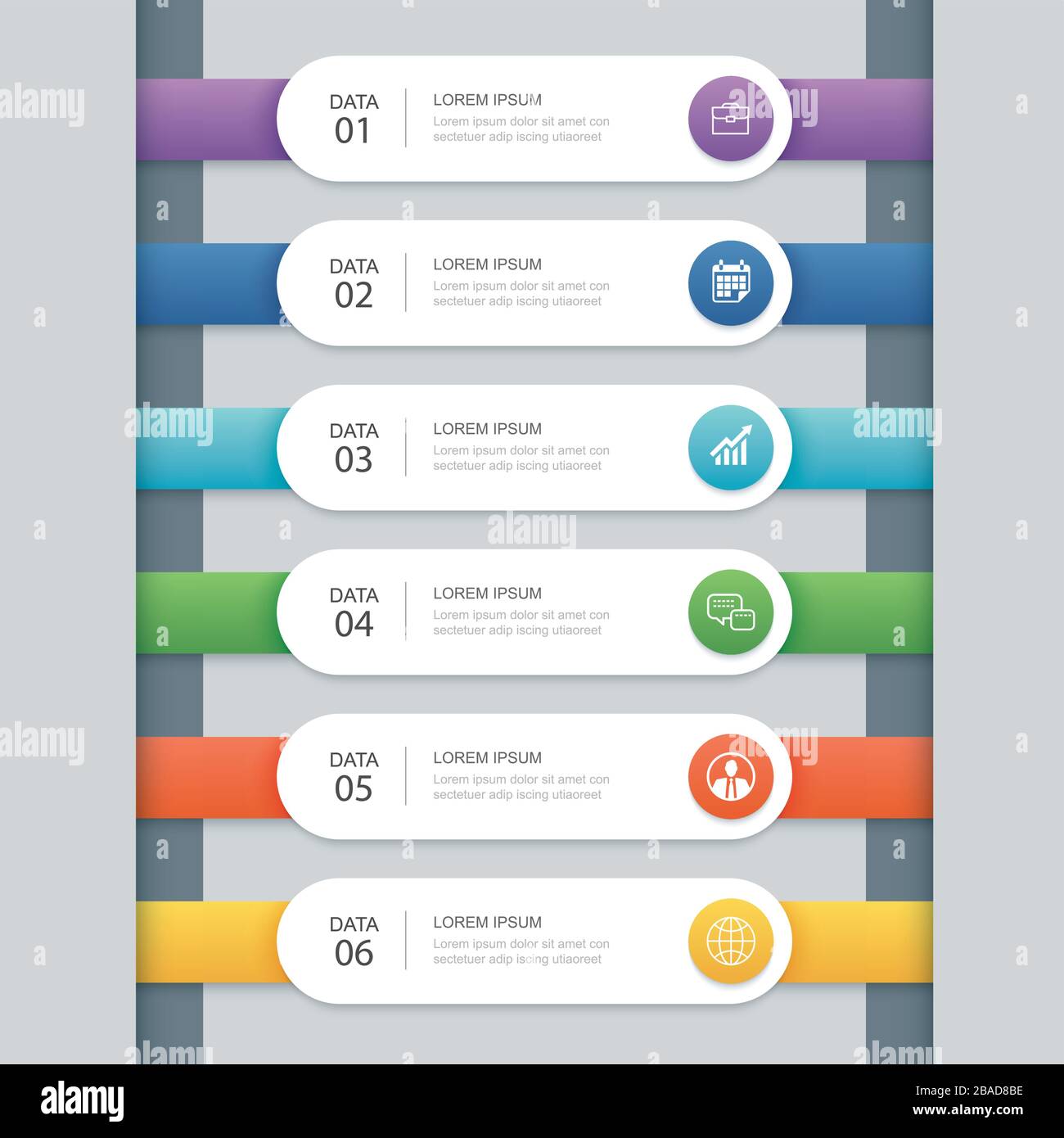 6 infographic timeline template business concept.Vector can be used for workflow layout, diagram, number step up options, web design ,annual report Stock Vector