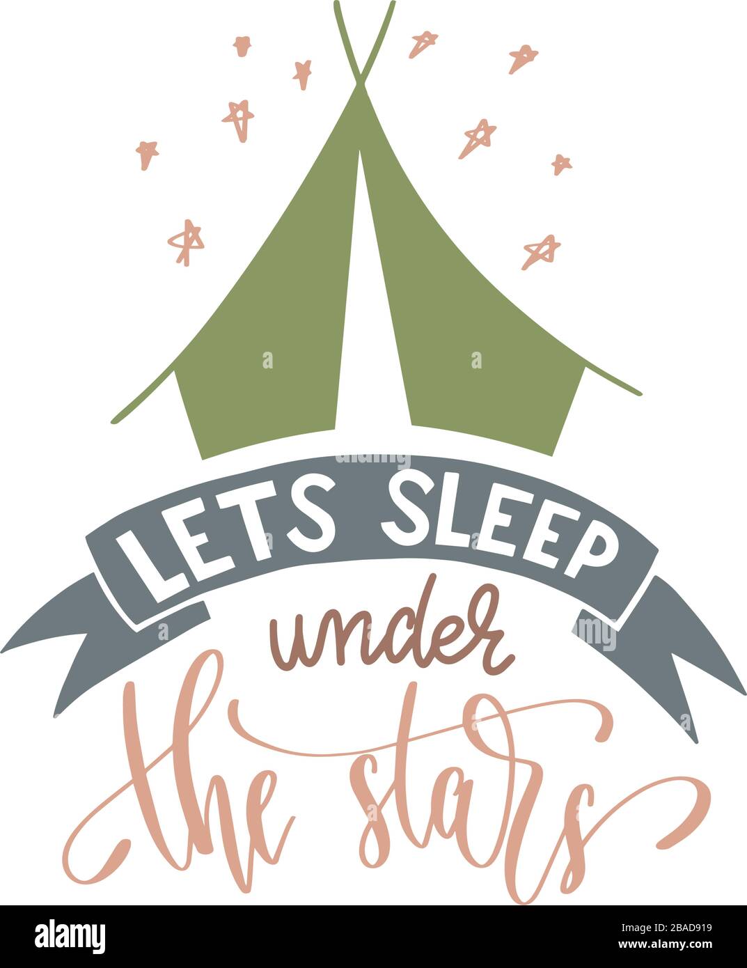 lets sleep under the stars - hand lettering inscription text positive ...