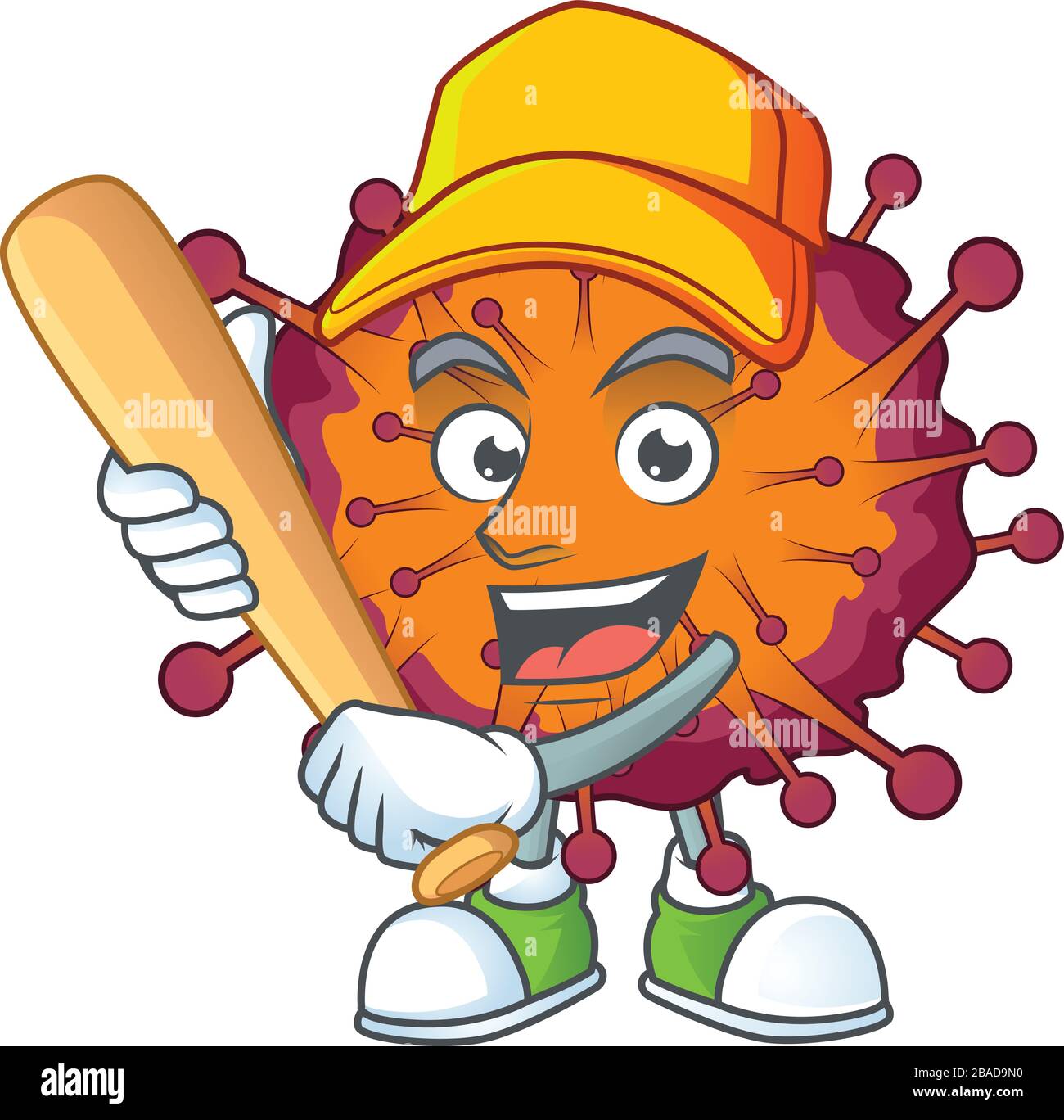 Cartoon design of COVID19 syndrome having baseball stick Stock Vector ...