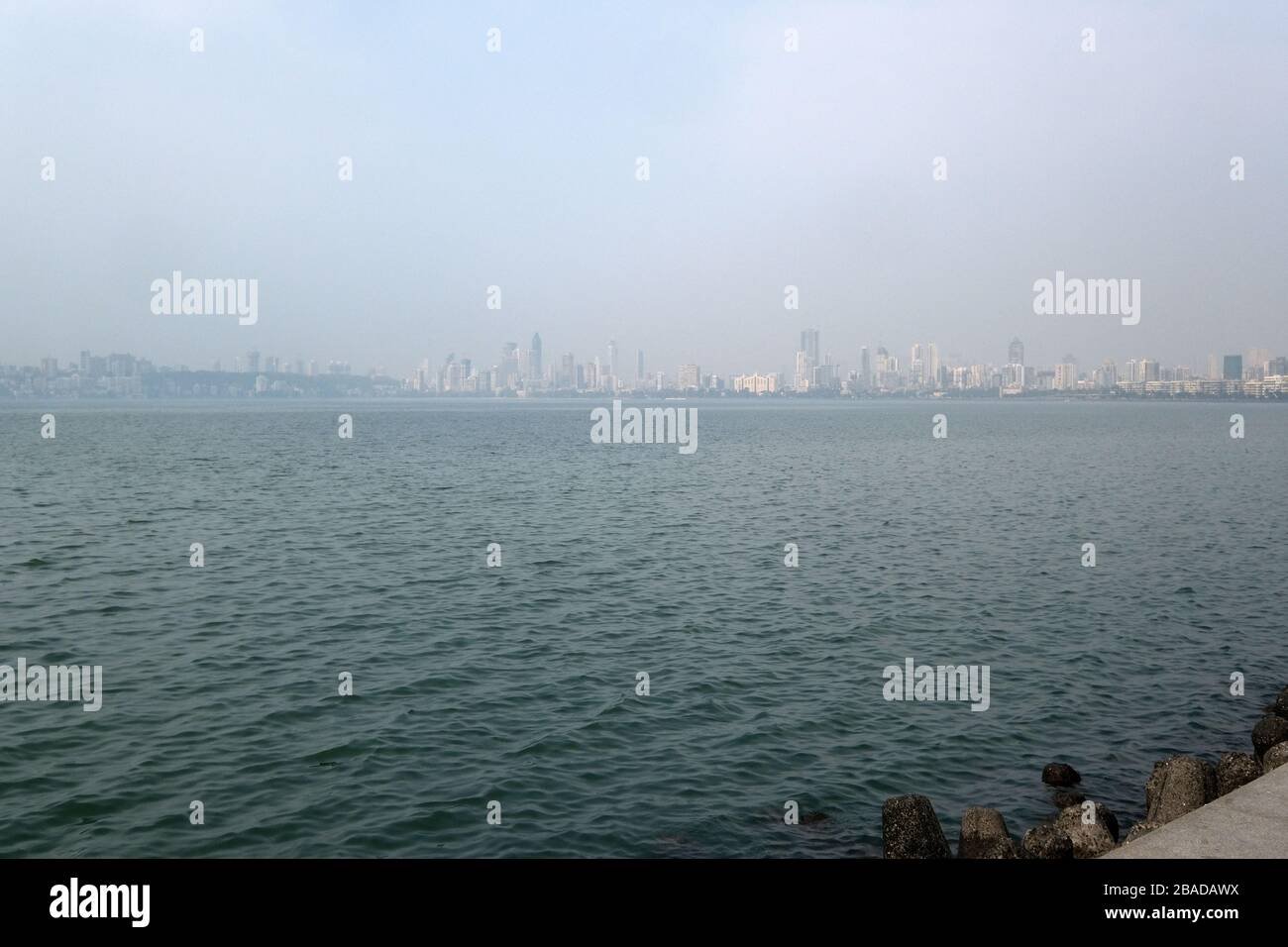 Marine Drive Skyline in Mumbai, India Stock Photo