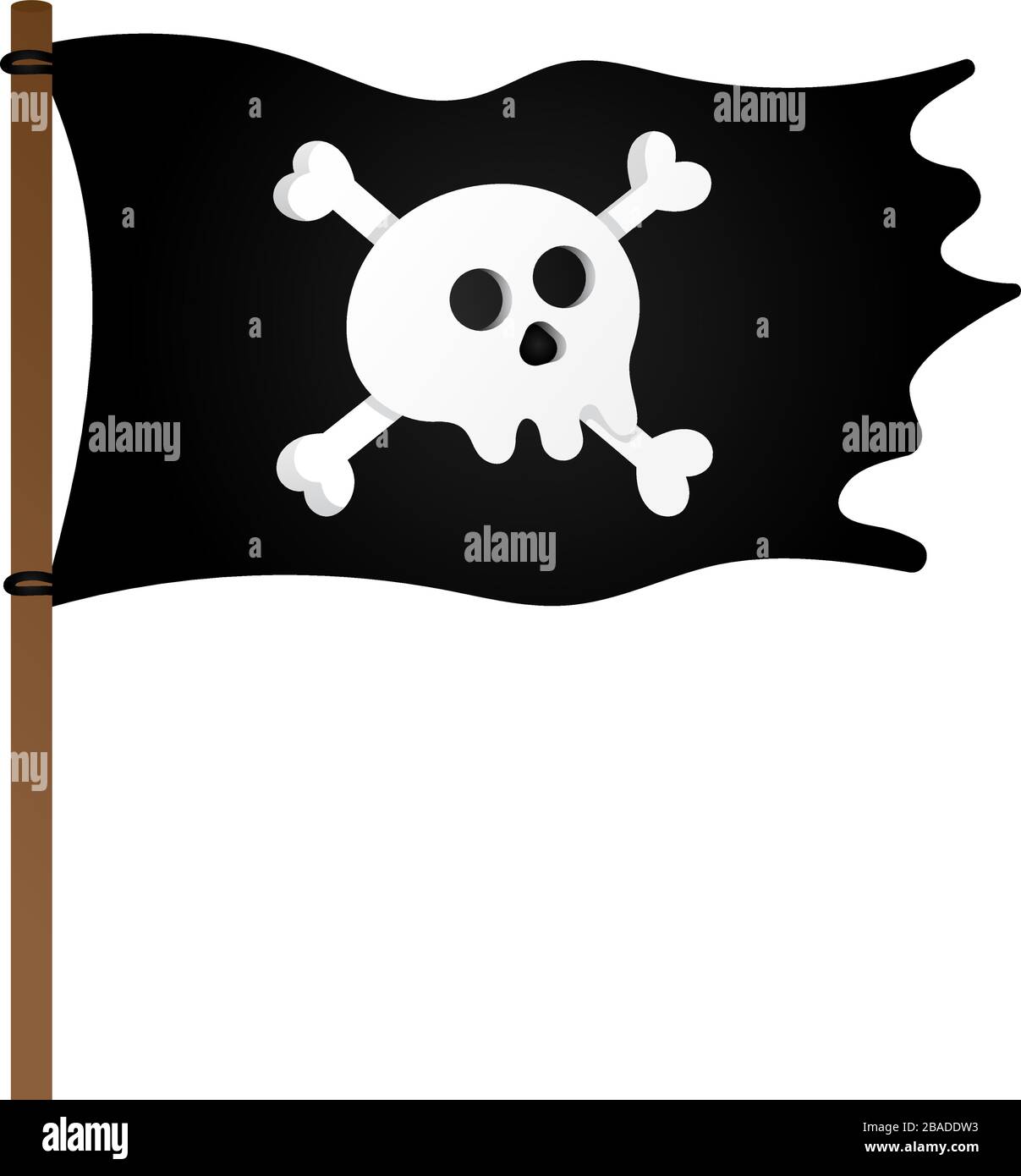 Pirate flag with Jolly Rogeras skull and crossing bones flat style ...