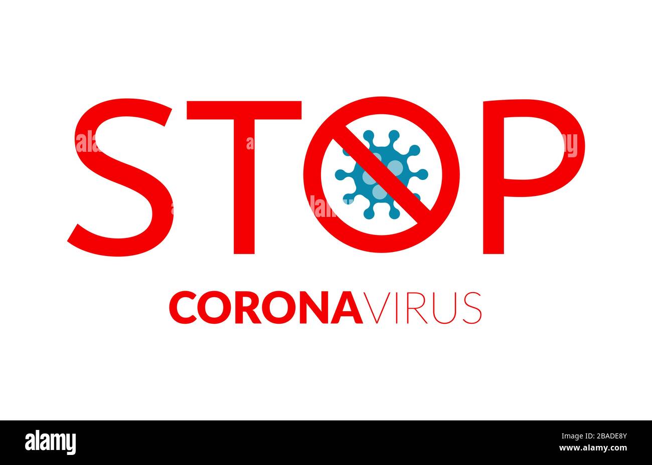 Stop sign with virus inside. Corovavirus pandemia warning concept. Vector covid-19 stoppage poster. Corona virus. Stock Vector