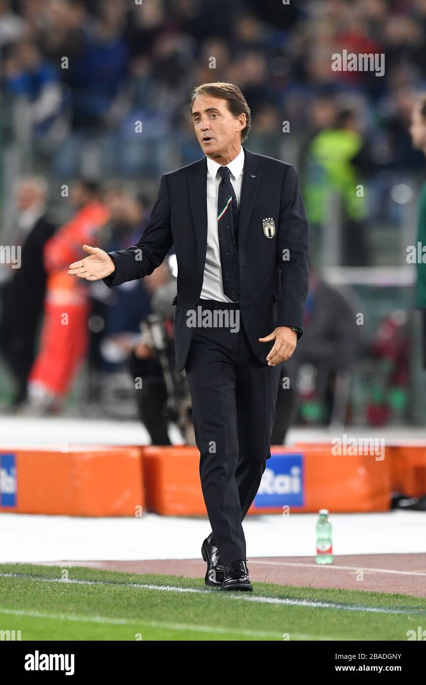 roberto mancini coach Italy during Italy soccer national team season  2019/20, Rome, Italy, 01 Jan 2020, Soccer Italian Football Team Stock Photo  - Alamy