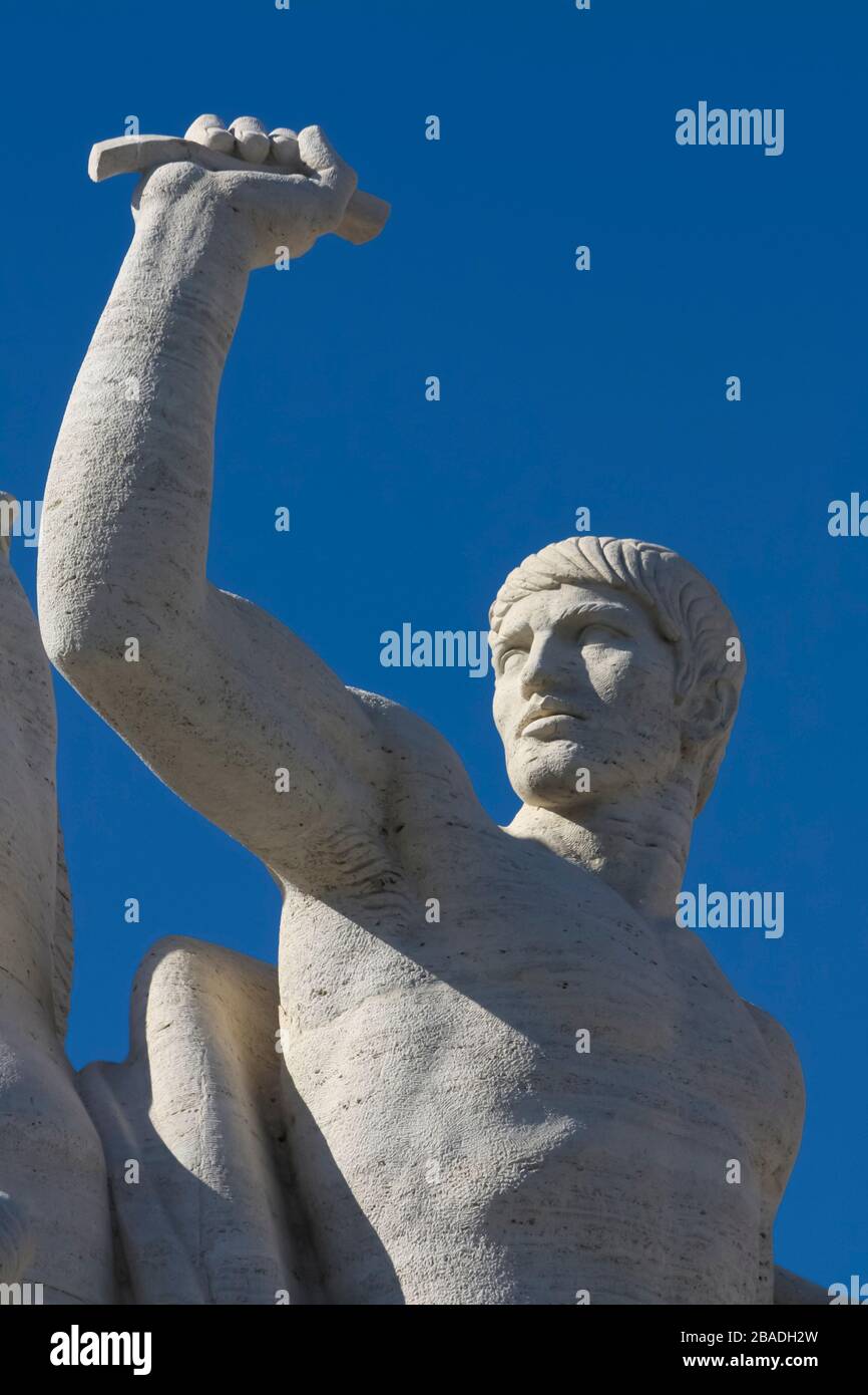 Dioscuri, Statue Civilization Palace Rome Eur (Italy) Stock Photo