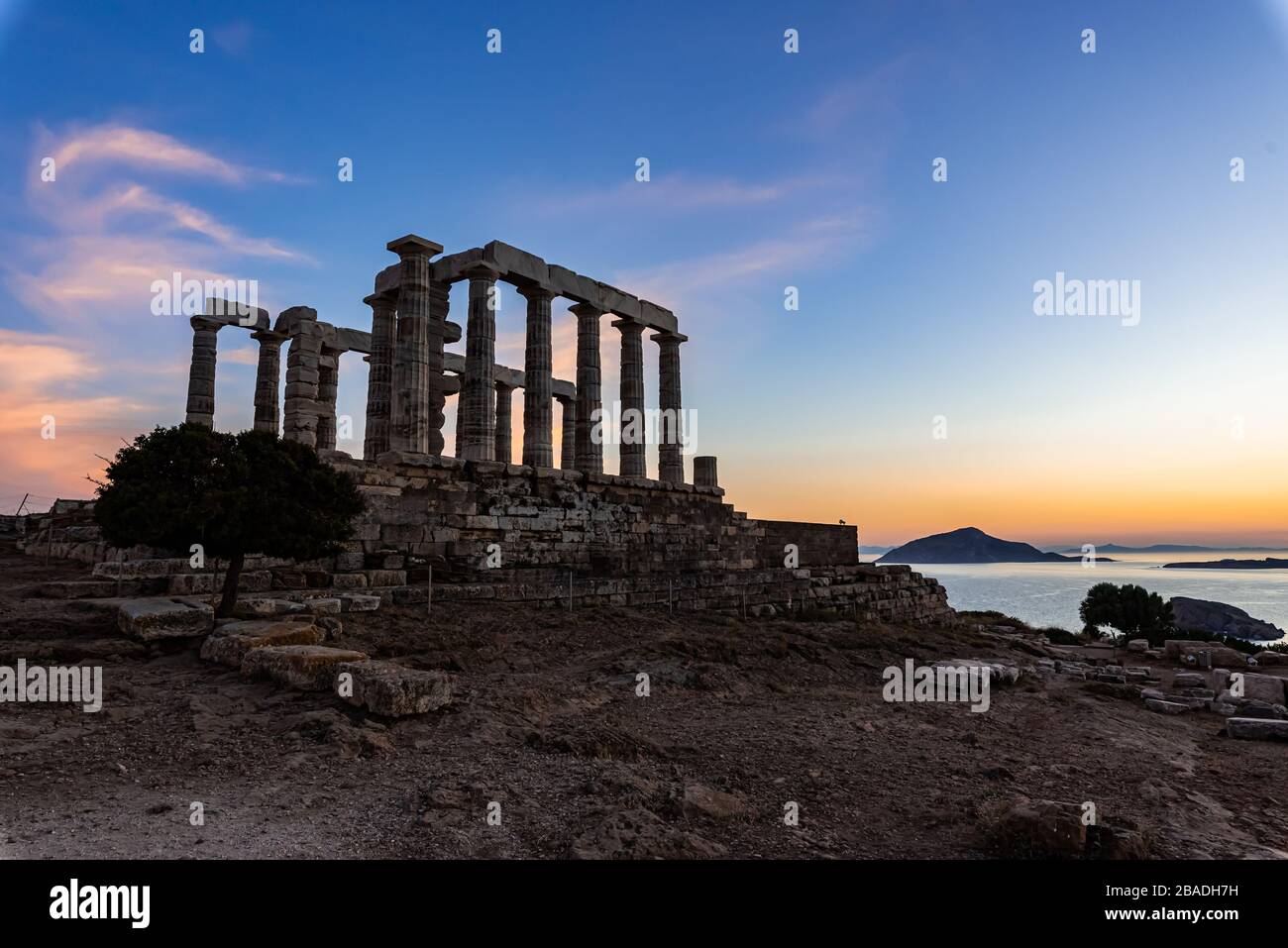Cape Sounio, Temple of Poseidon Stock Photo - Alamy