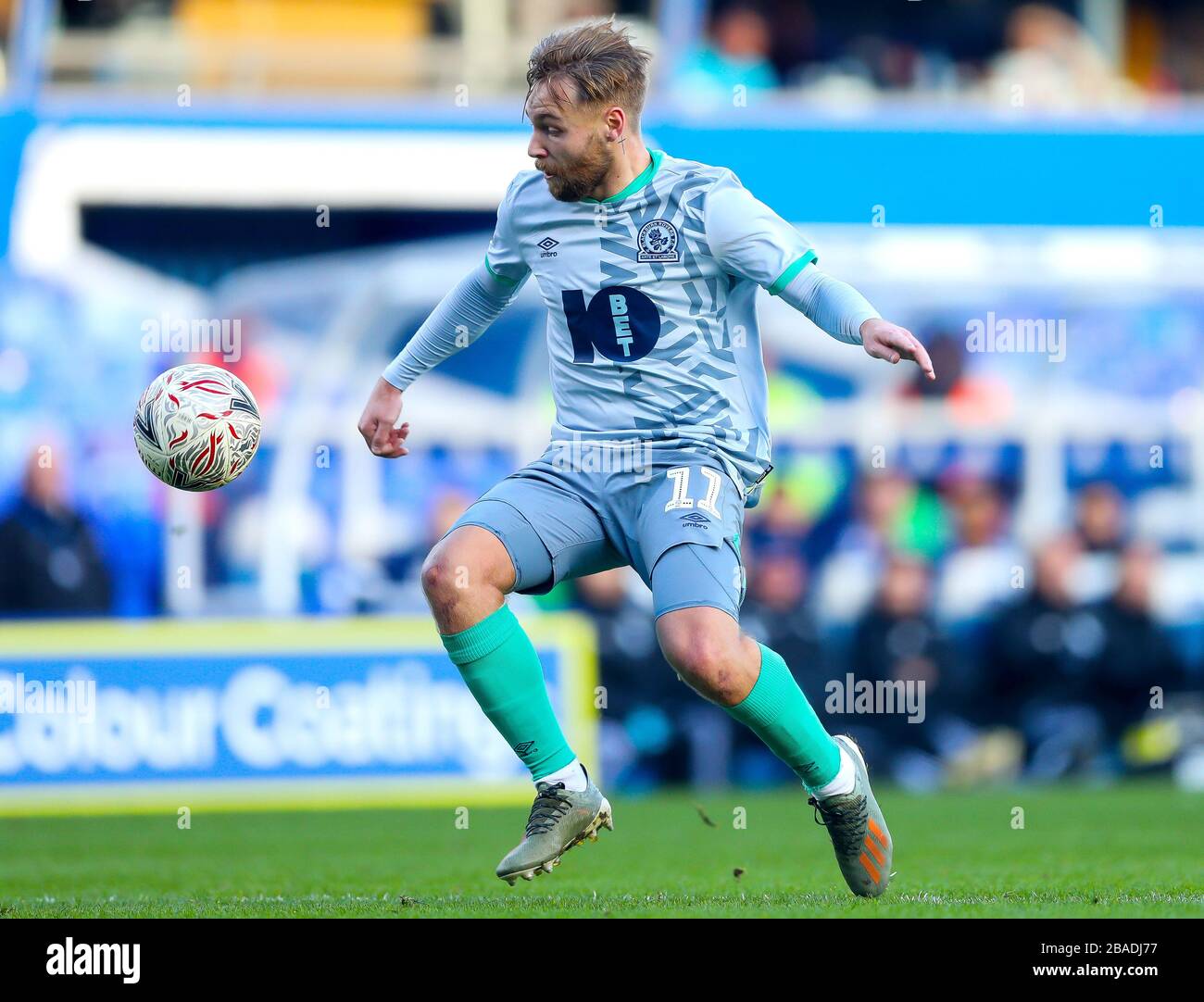Blackburn Rovers' Harry Chapman during the FA Cup Third Round match at St Andrew's Trillion Trophy Stadium Stock Photo