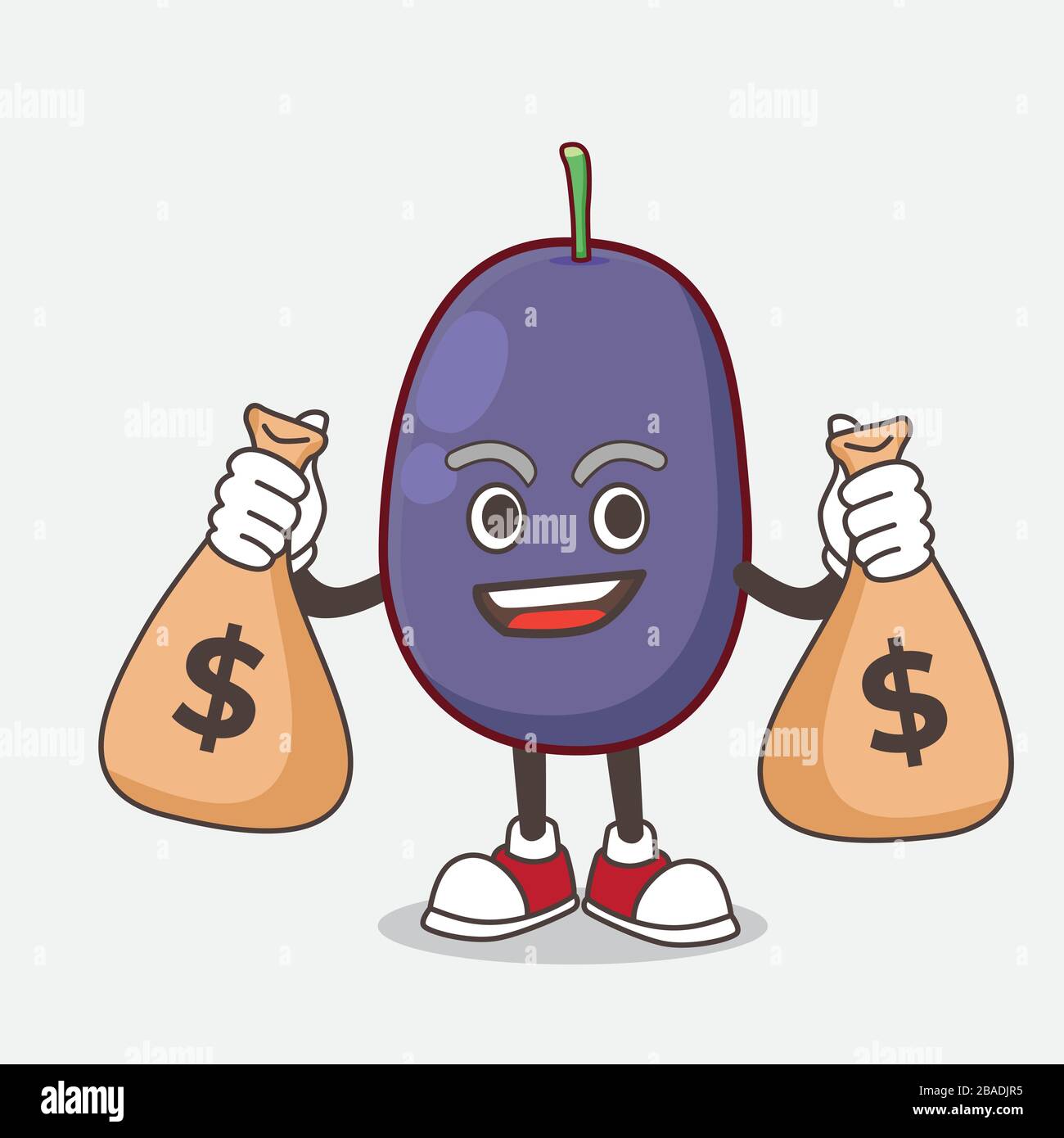 Purple Java Plum Mascot Character Vector Illustration Stock Vector ...
