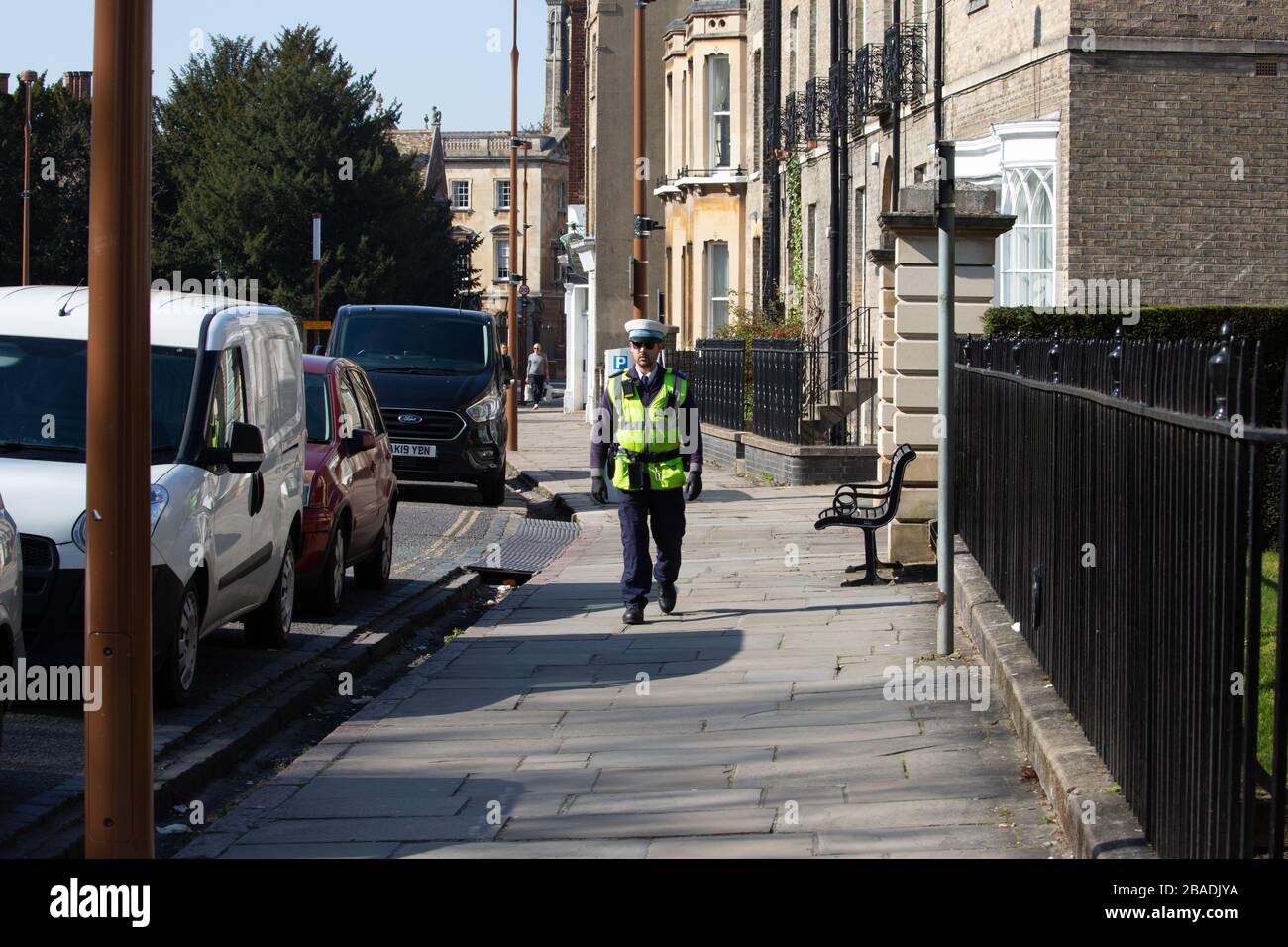 Traffic warden in Cambridge Stock Photo Alamy