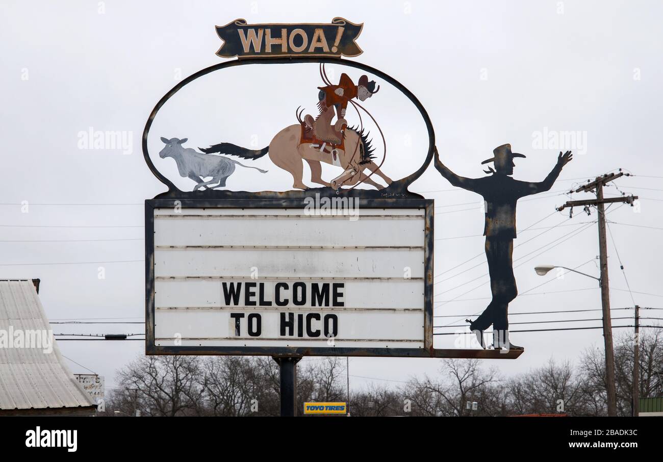 to hico sign in the small town of hico texas Stock Photo Alamy