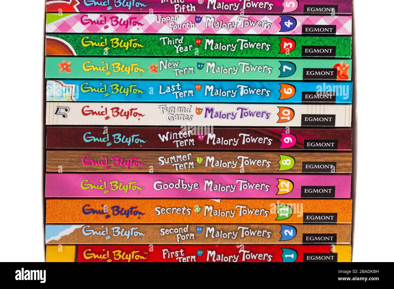 Complete Malory Towers Collection books by Enid Blyton - pile stack piled stacked Stock Photo