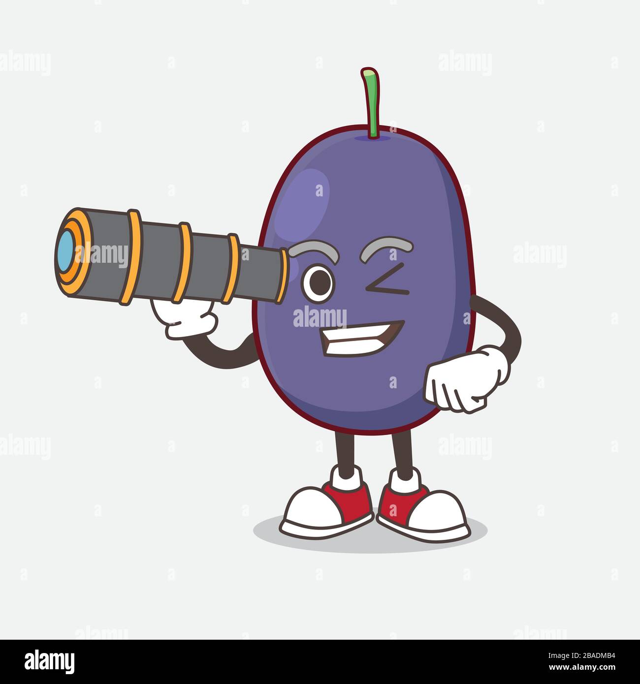 Java Plum Animation Purple Java Plum Mascot Character Vector Illustration Stock Vector ...