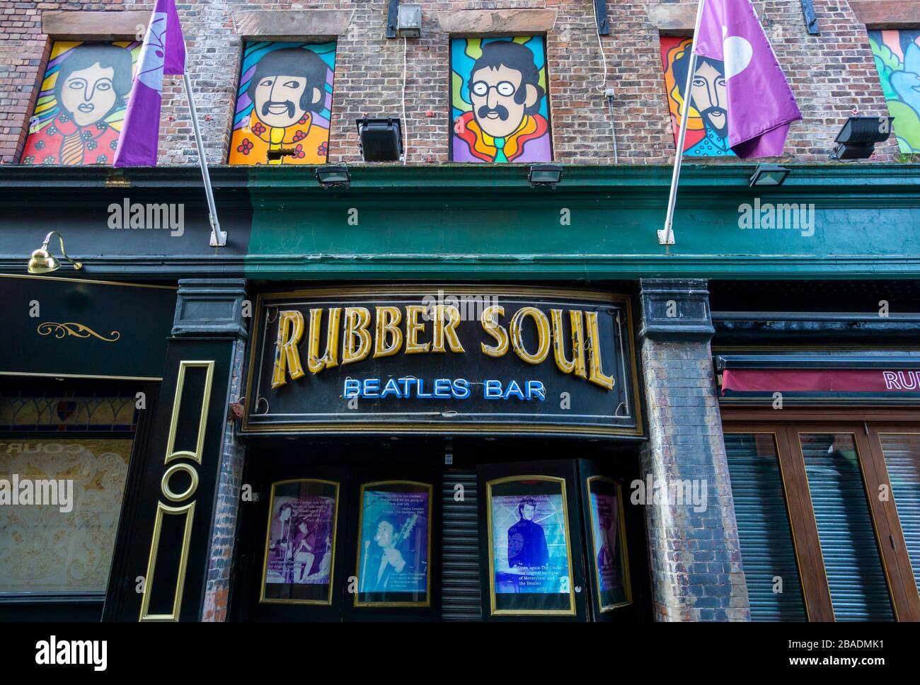 A closed Rubber Soul music bar on Mathew Street in Liverpool Stock Photo Alamy