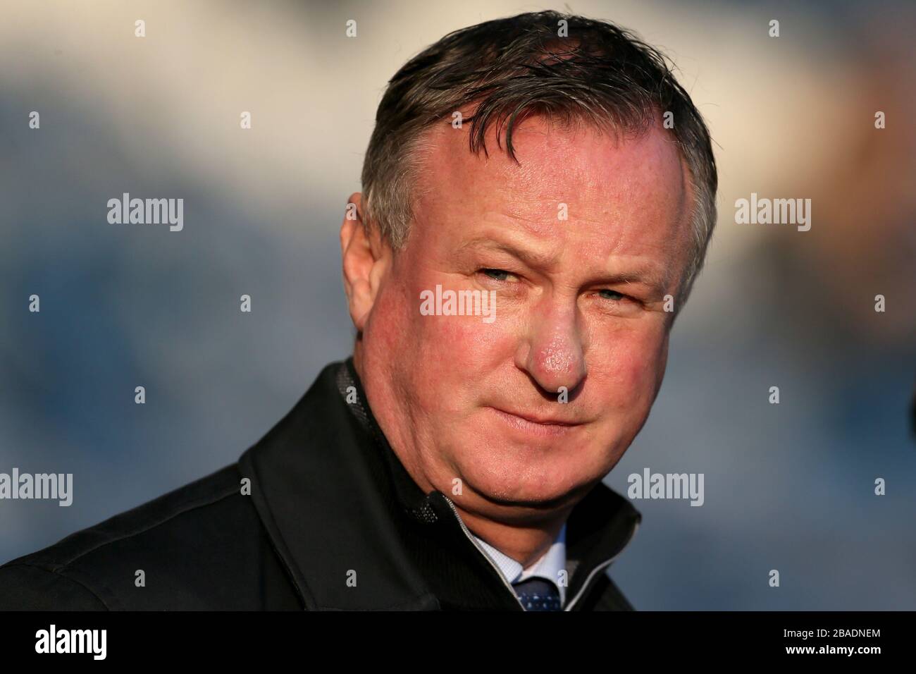 Stoke City manager Michael O'Neill at John Smith's stadium Stock Photo ...
