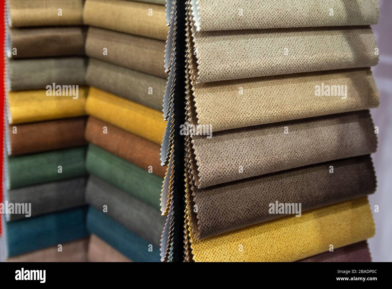 Upholstery fabric samples. Fabric for a furniture upholstery. Textile  industry Stock Photo - Alamy