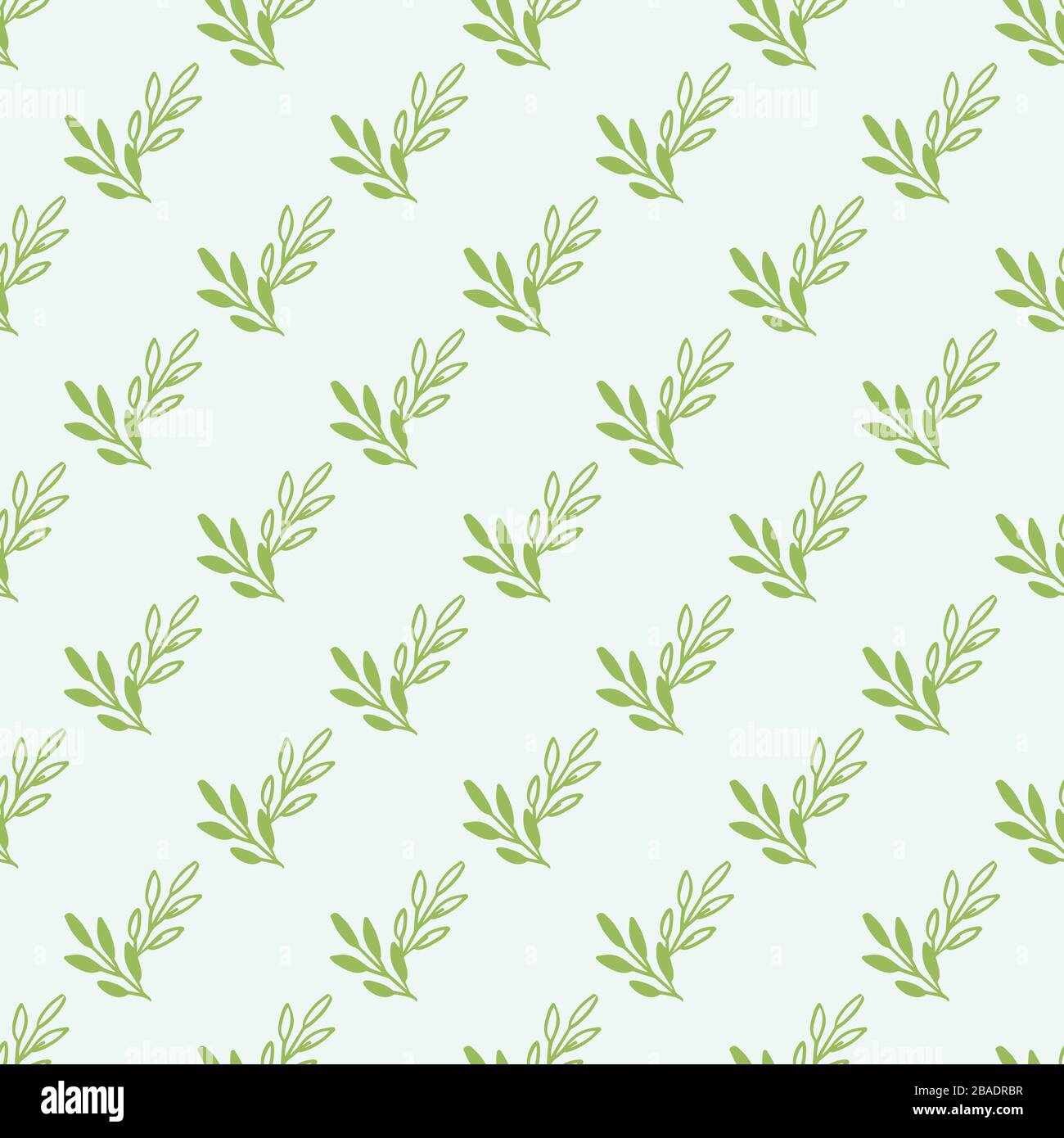 Vector Seamless pattern leaves green white color, Botanical Floral ...
