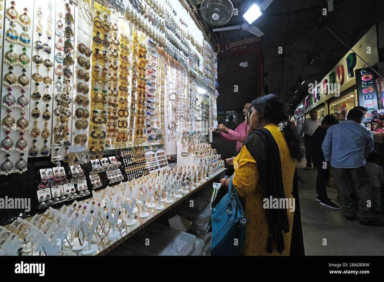 Jewelry Store at New Market in Kolkata, West Bengal, India Stock Photo