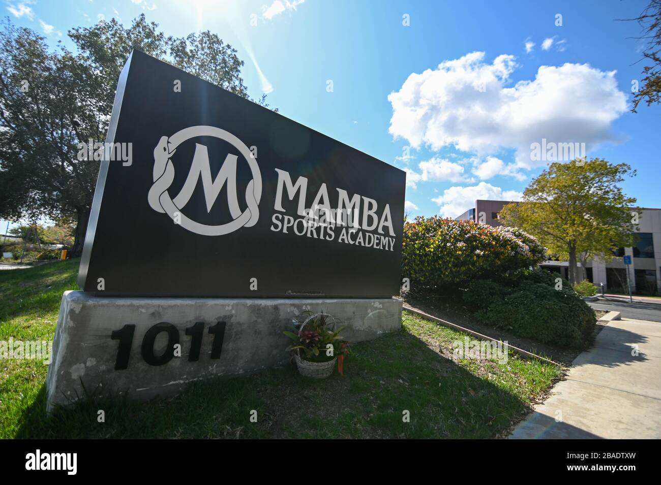 General overall view of signage outside the Mamba Sports Academy