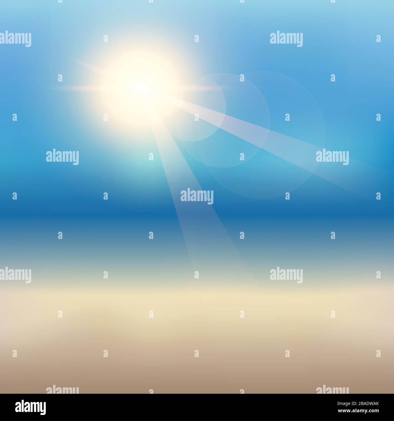 sunny sky on the beach background with copy space vector illustration EPS10 Stock Vector