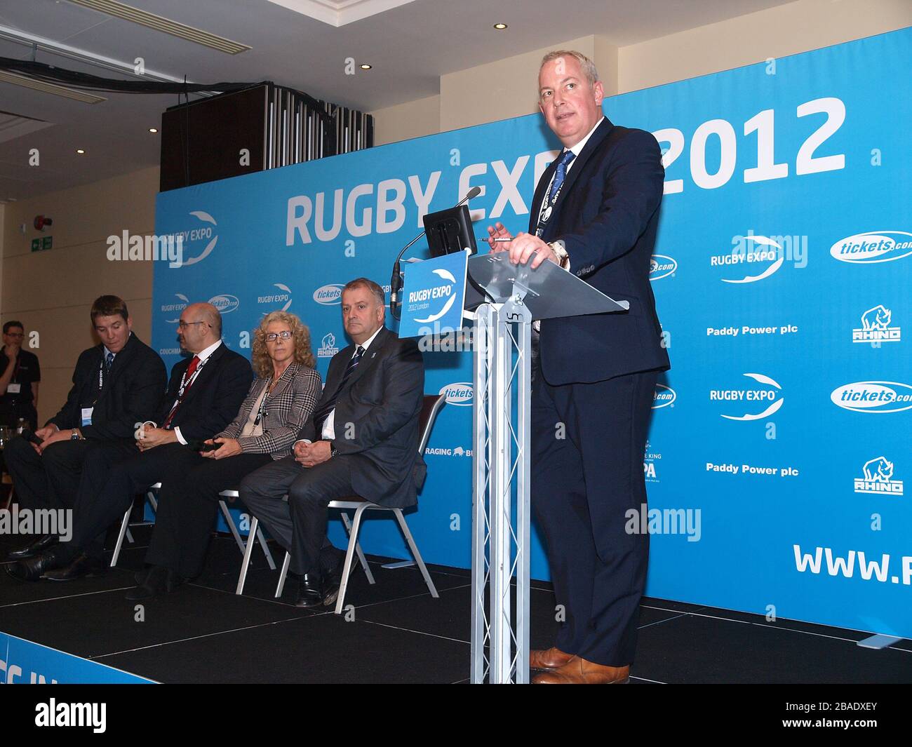 Speeches on Day One of Rugby Expo 2012 at Twickenham Stock Photo