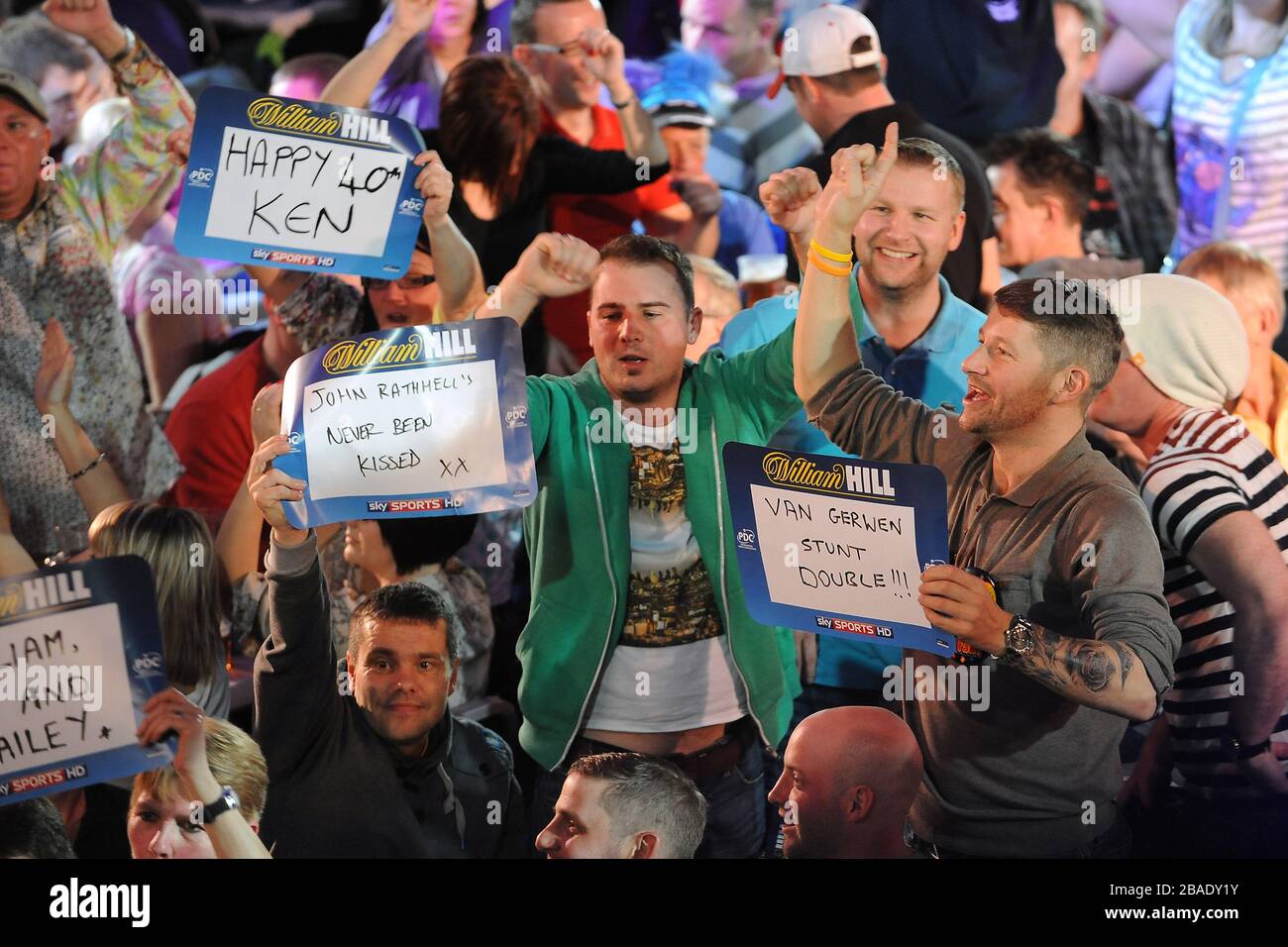Darts fans enjoy the Grand Slam of Darts Stock Photo