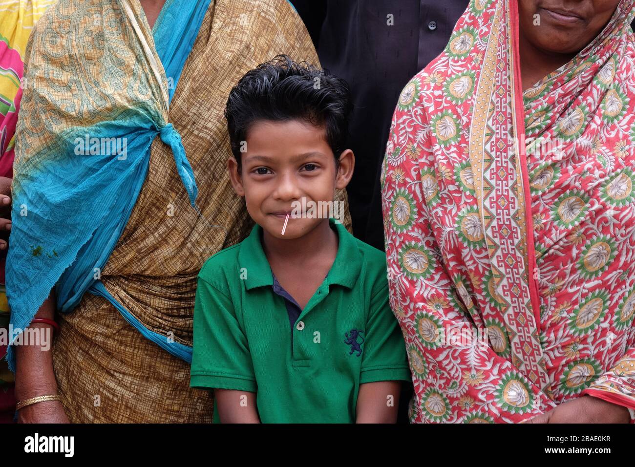 Portrait of a boy in Kumrokhali village, West Bengal, India Stock Photo