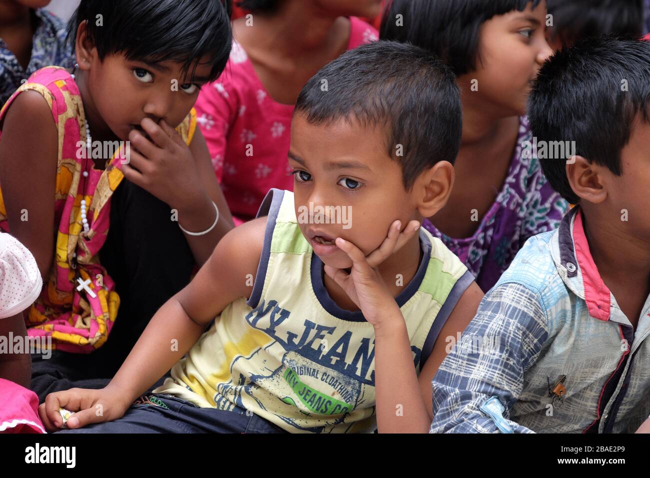 Kids at school in Kumrokhali, West Bengal, India Stock Photo