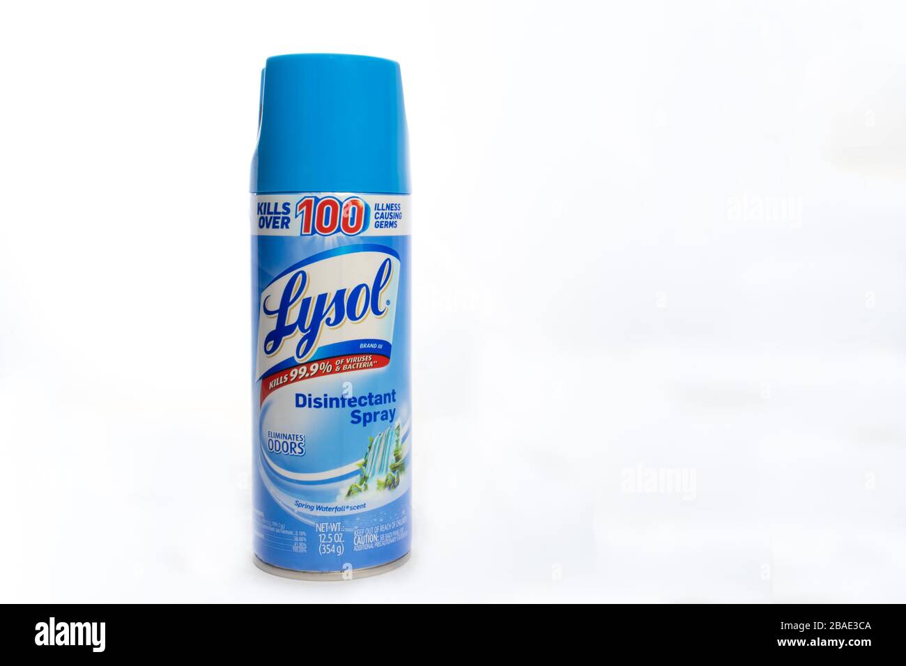 Household disifectant spray to kill germs and viruses against a white background Stock Photo Alamy