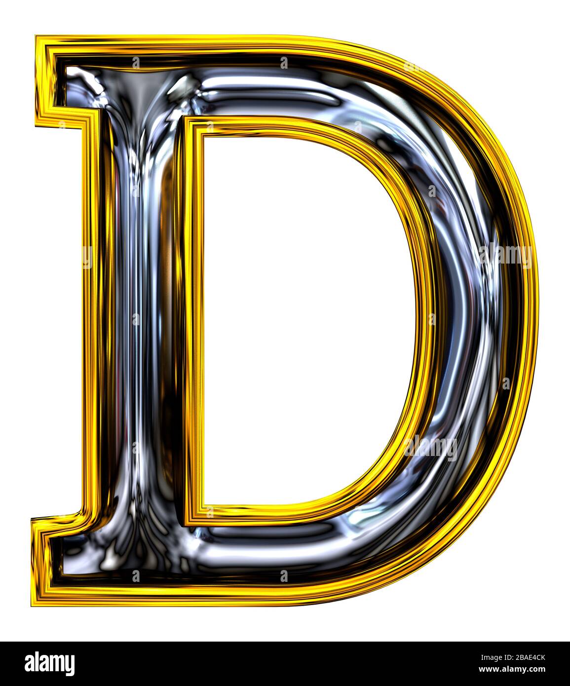 3D rendering. Uppercase Letter D. Pure Door number style font. Embossed ...