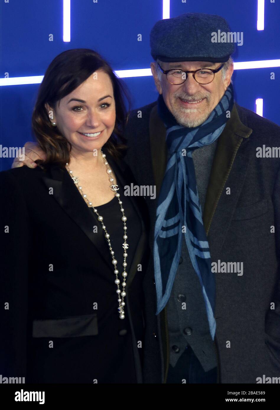 Mar 19, 2018 - London, England, UK - European Premiere of 'Ready Player One',    Photo Shows: Kristie Macosko Krieger and Steven Spielberg Stock Photo