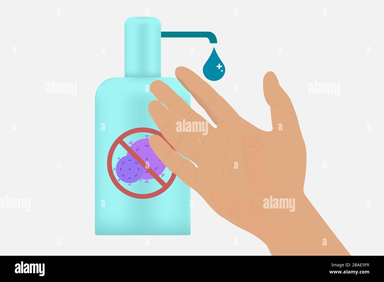 Icon with recommendation Please use sanitizer.  Stock Vector