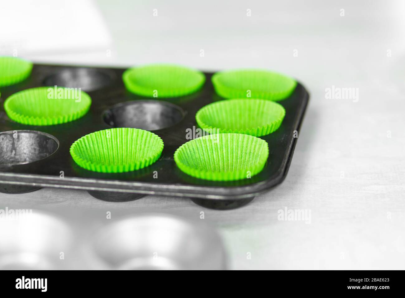 Cupcake baking dish. Professional cooking tools. Stock Photo