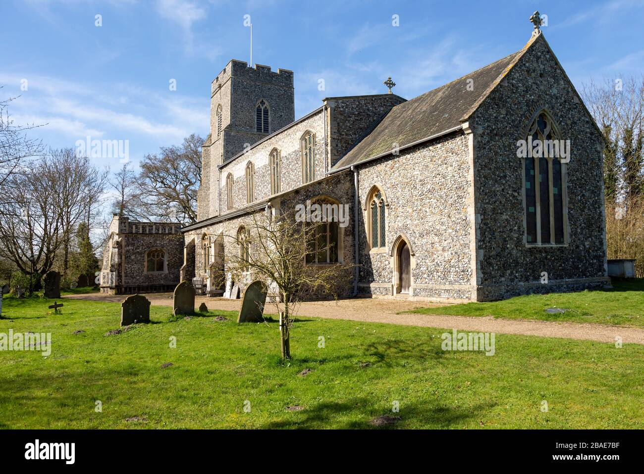 Village parishchurch of All Saints,  Mendham, Suffolk, England, UK Stock Photo