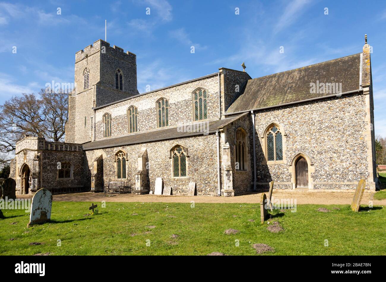 Village parishchurch of All Saints,  Mendham, Suffolk, England, UK Stock Photo