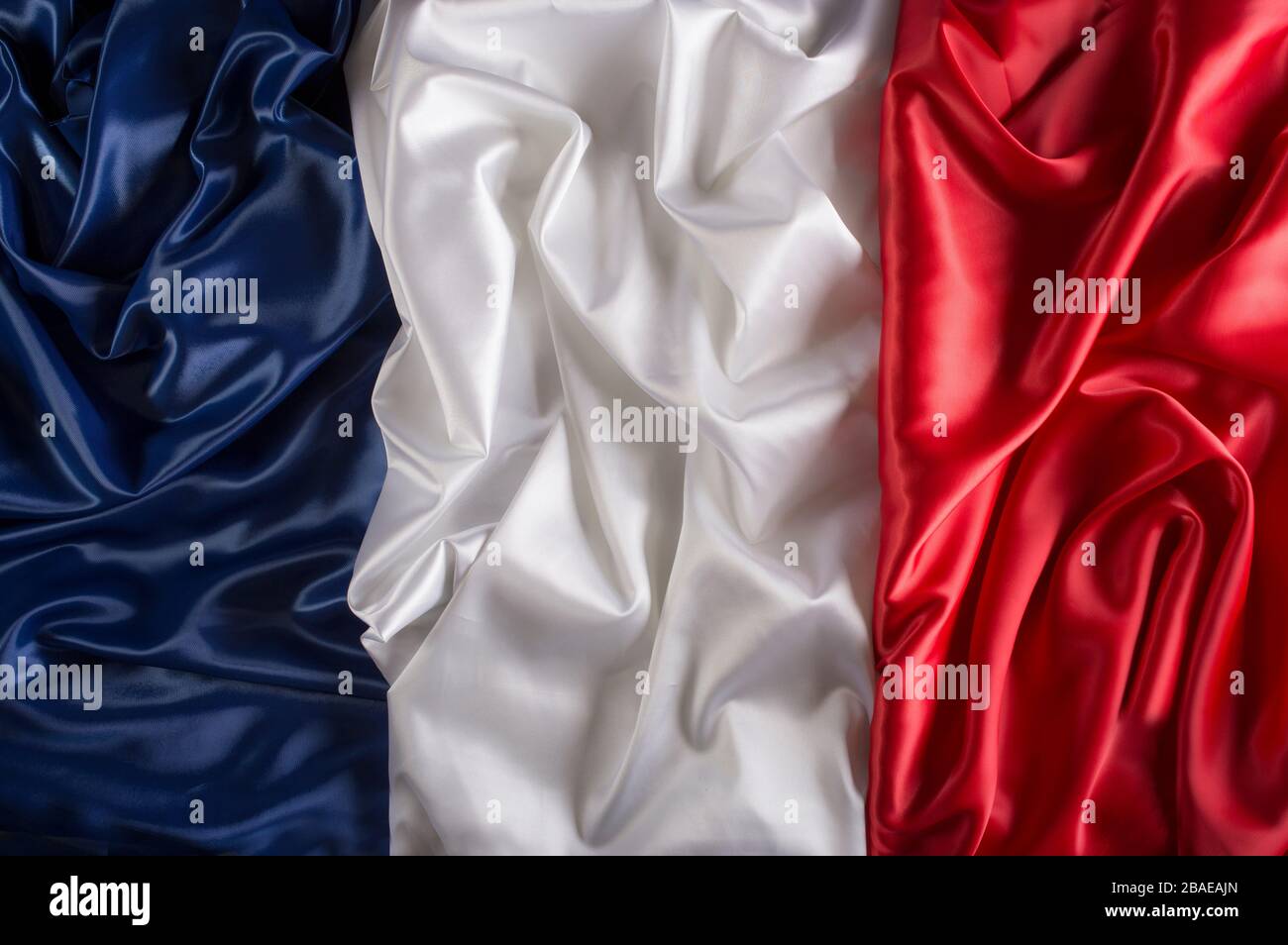 French flag background from silk pieces Stock Photo