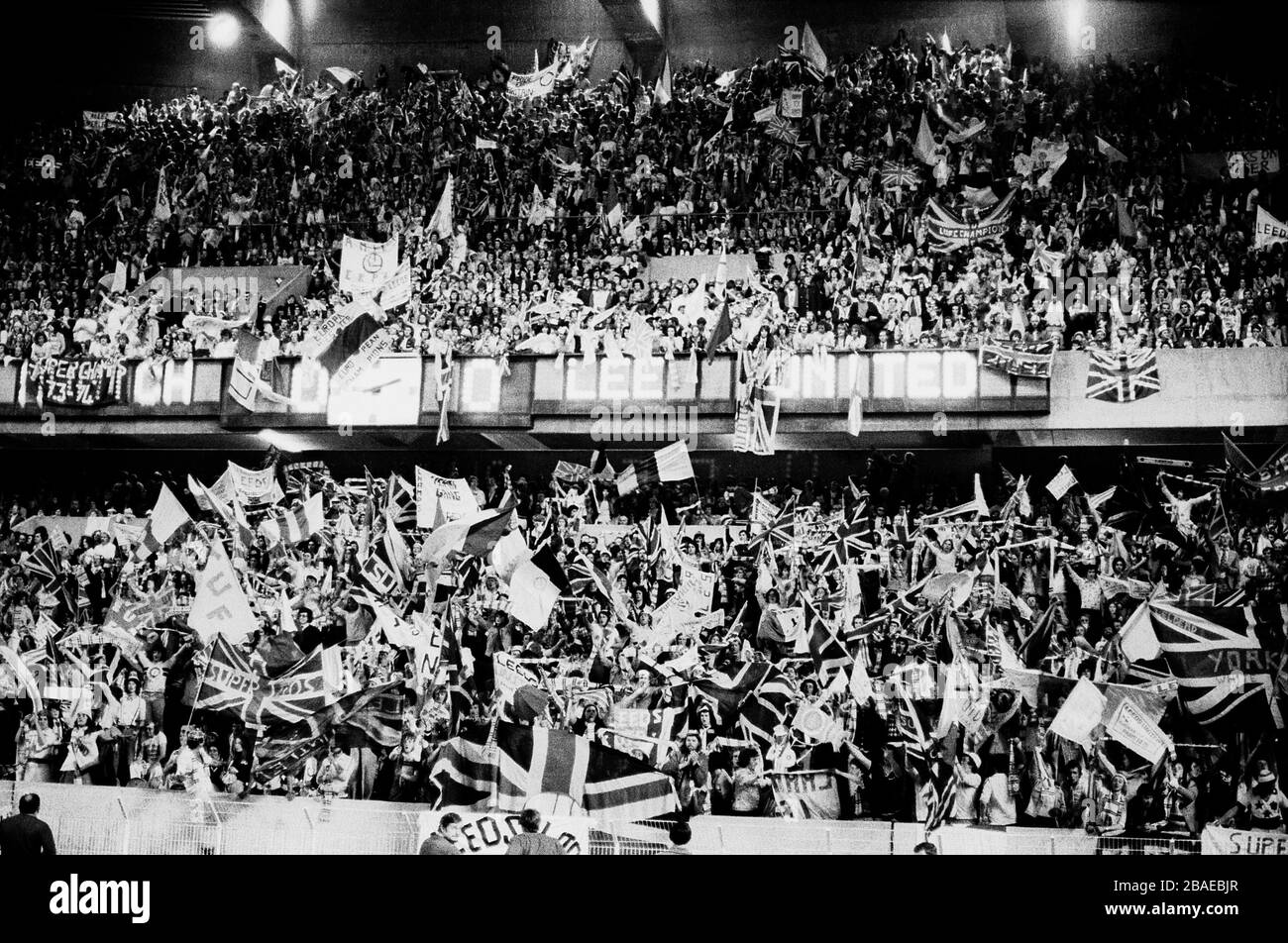 Leeds United fans riot at the European Cup Final Stock Photo Alamy