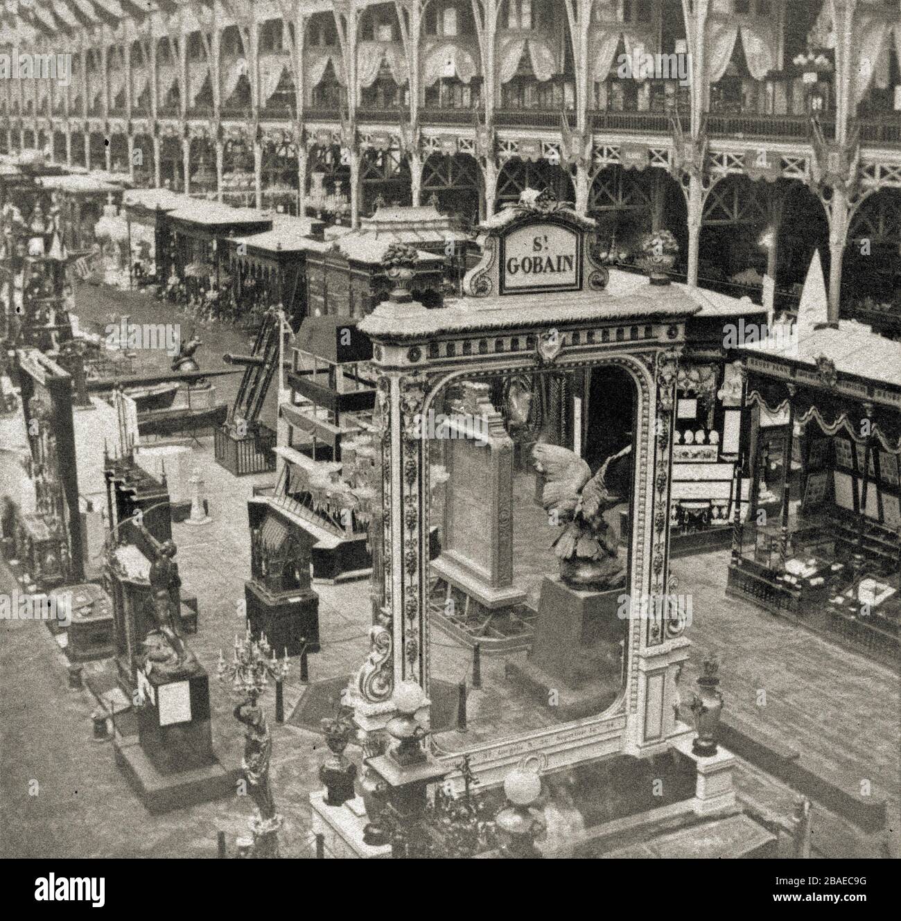 Retro photo of Paris. Palace of Industry Built for the Universal Exhibition of 1855. Stock Photo