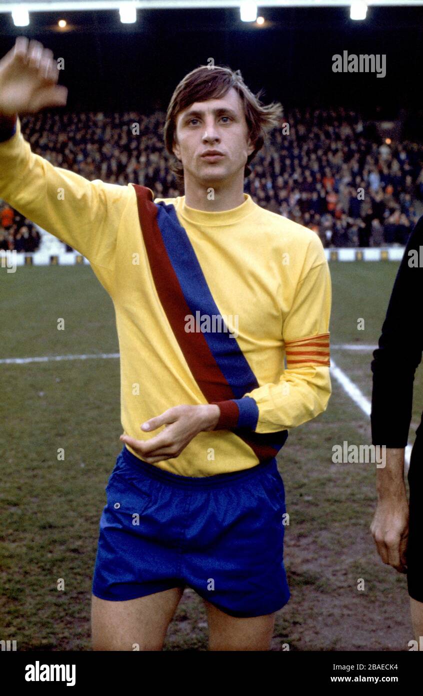 Johan Cruyff, Barcelona captain Stock Photo - Alamy