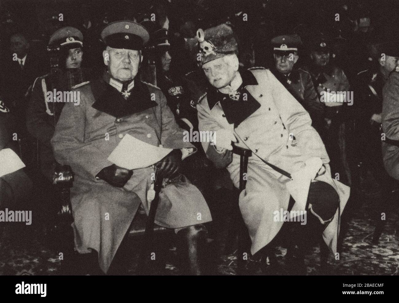 President Hindenburg and field Marshal August von Mackensen at the celebration of the anniversary of the founding of the German Empire, January 18, 19 Stock Photo