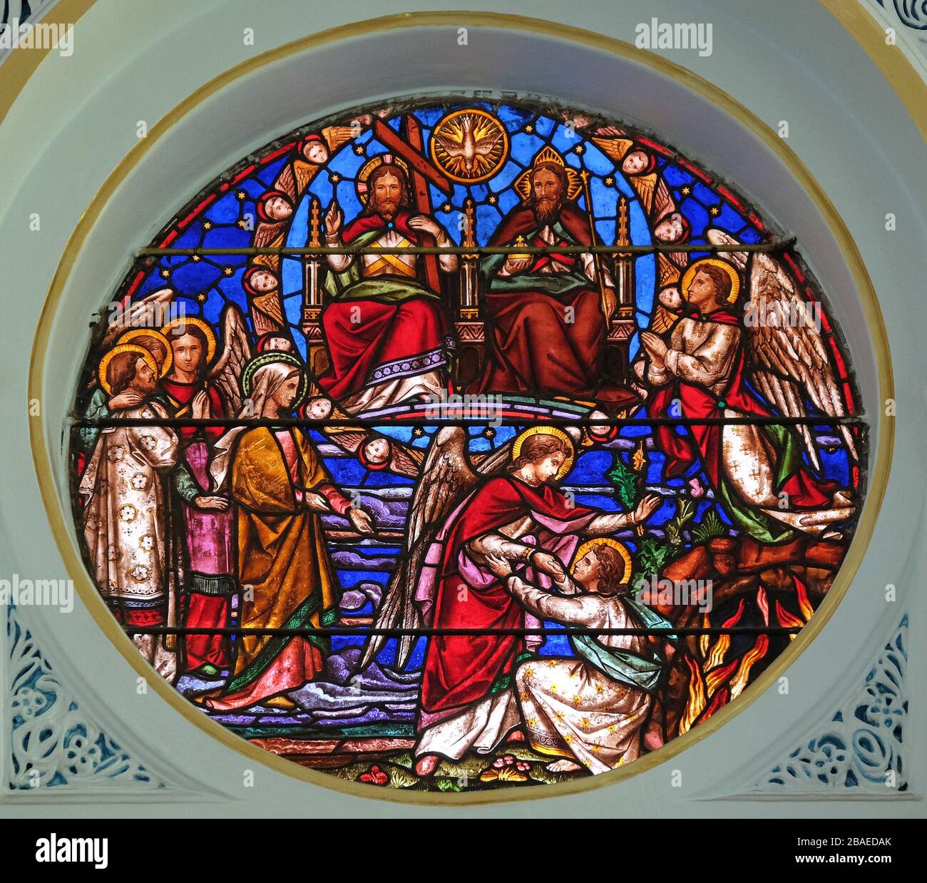 Stained glass window at Holy Rosary Catholic Cathedral, commonly known