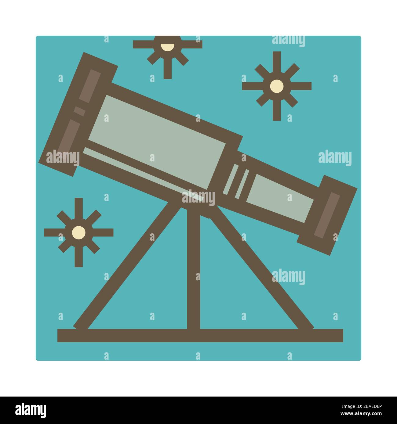 Telescope device for stars and constellation exploration vector Stock