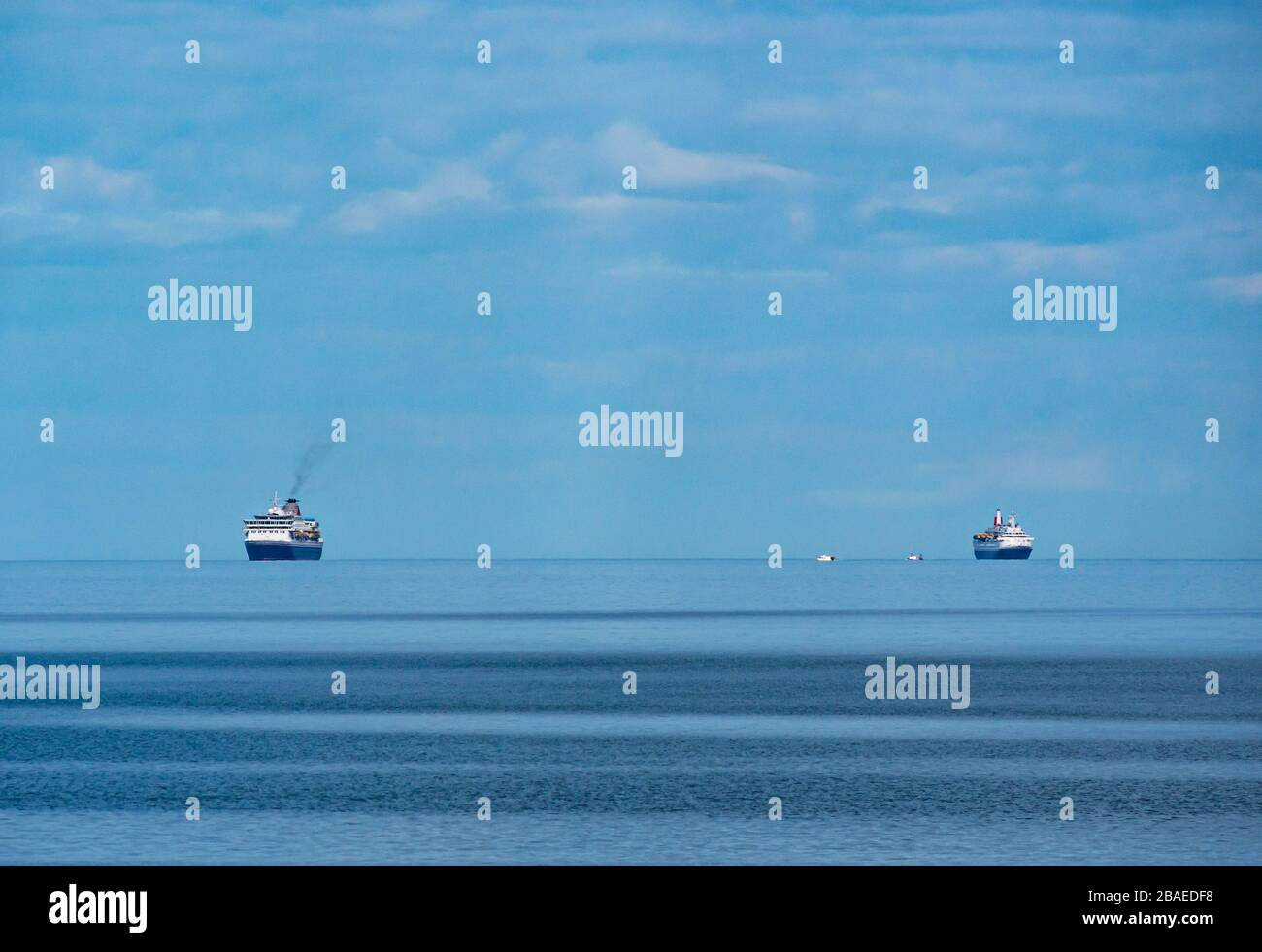 Fred Olsen cruise ships MV Balmoral out of service anchored in Firth of Forth during Covid-19 Coronavirus pandemic, Scotland, UK Stock Photo