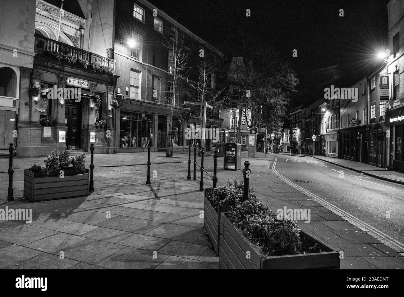 Empty Hockley on a Saturday night during the Coronavirus COVID 19 pandemic, March 2020 Nottinghamshire England UK Stock Photo