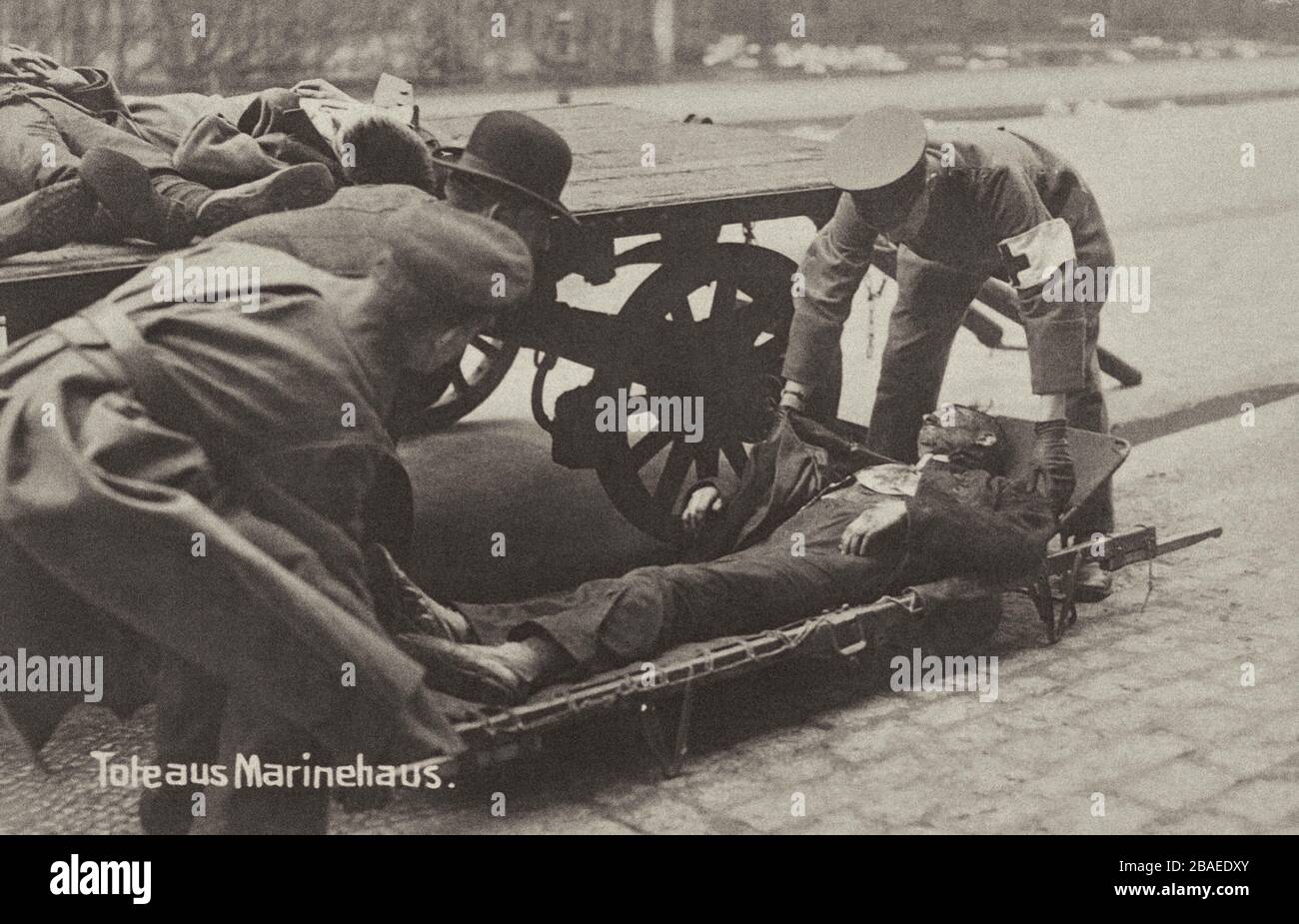 Street fighting in Berlin during the January revolution. Germany. 1919 Stock Photo