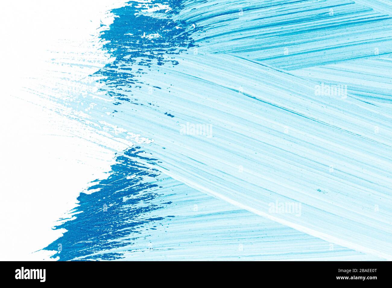 Abstract hand drawn blue acrylic paints background. Brushed texture ...