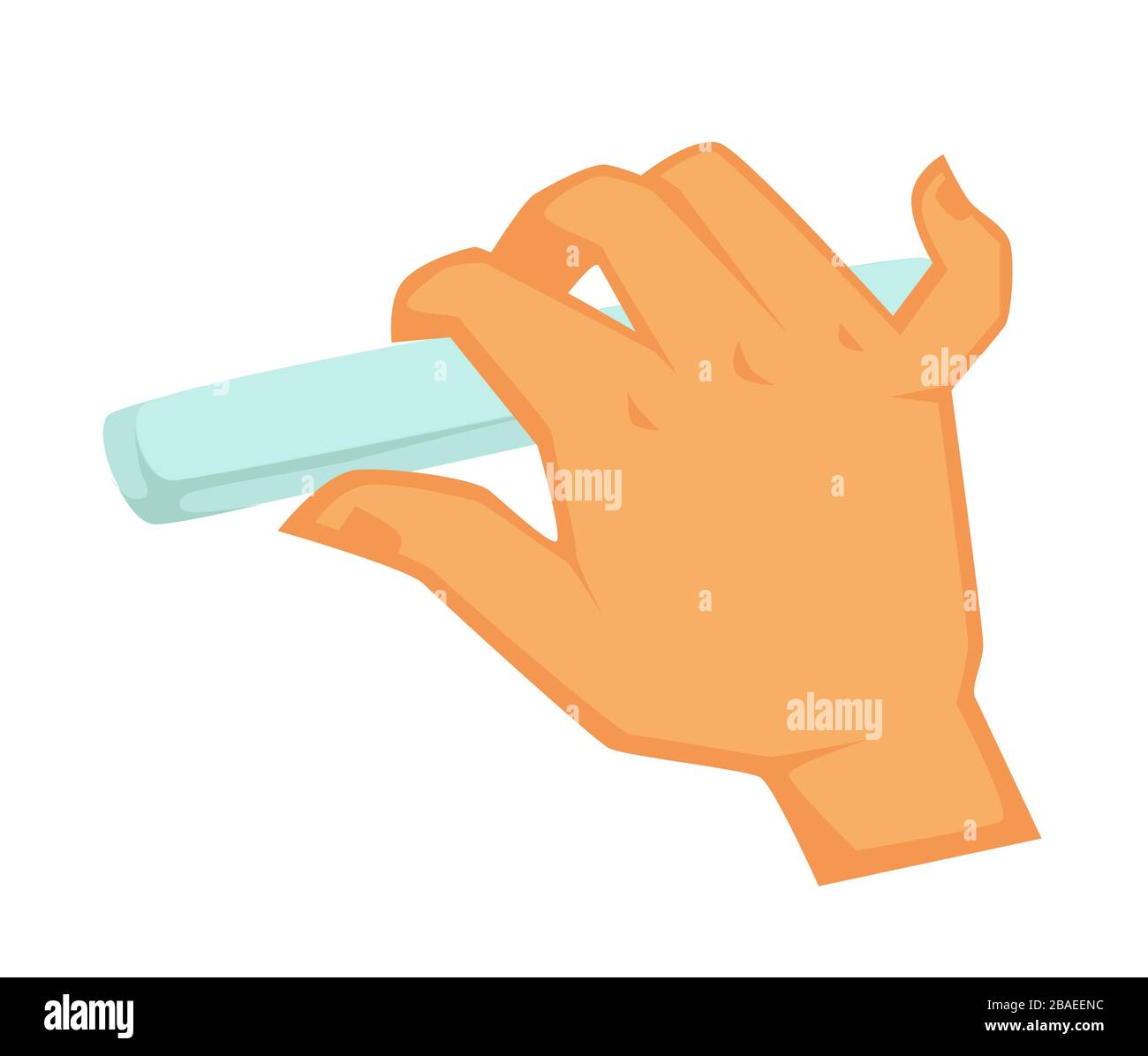 Manicure or pedicure, hand holding nail file vector Stock Vector